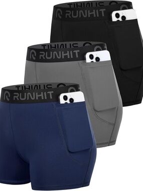Runhit 3" Volleyball Shorts (3 Pack) | Compression Spandex Shorts | New